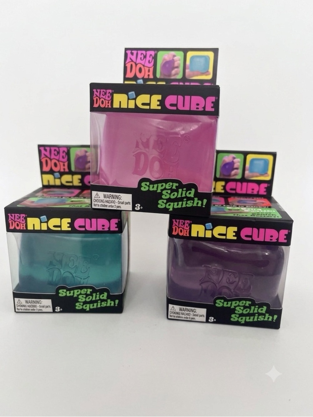 Schylling NeeDoh Squishy Sensory Fidget Bundle: 3 Nice Cubes